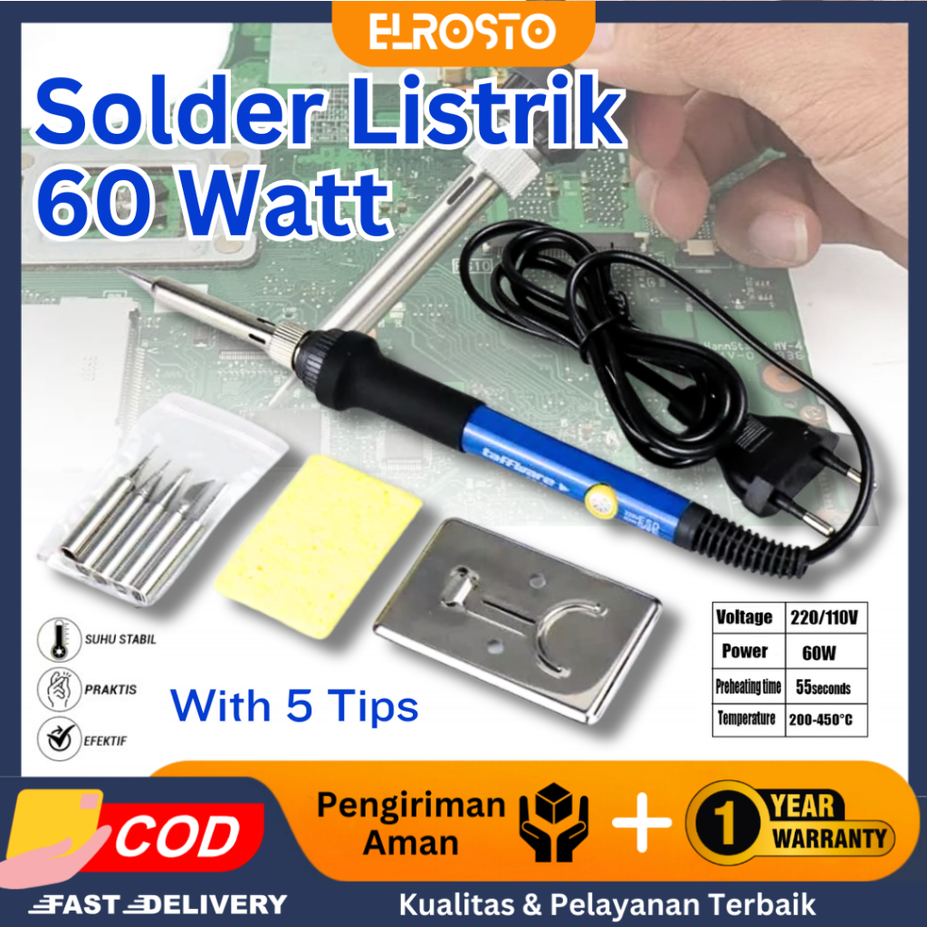 Jual ELROSTO Solder Listrik Iron Adjustable Temperature 60W CS31