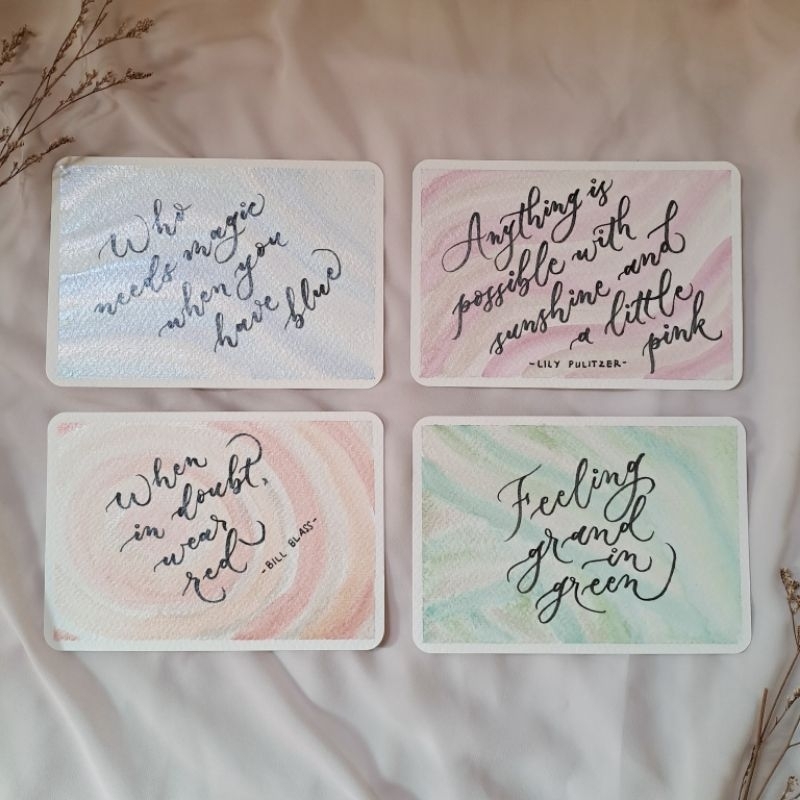 Jual Original Hand Painted & Lettered Postcards — Color Waves Series ...