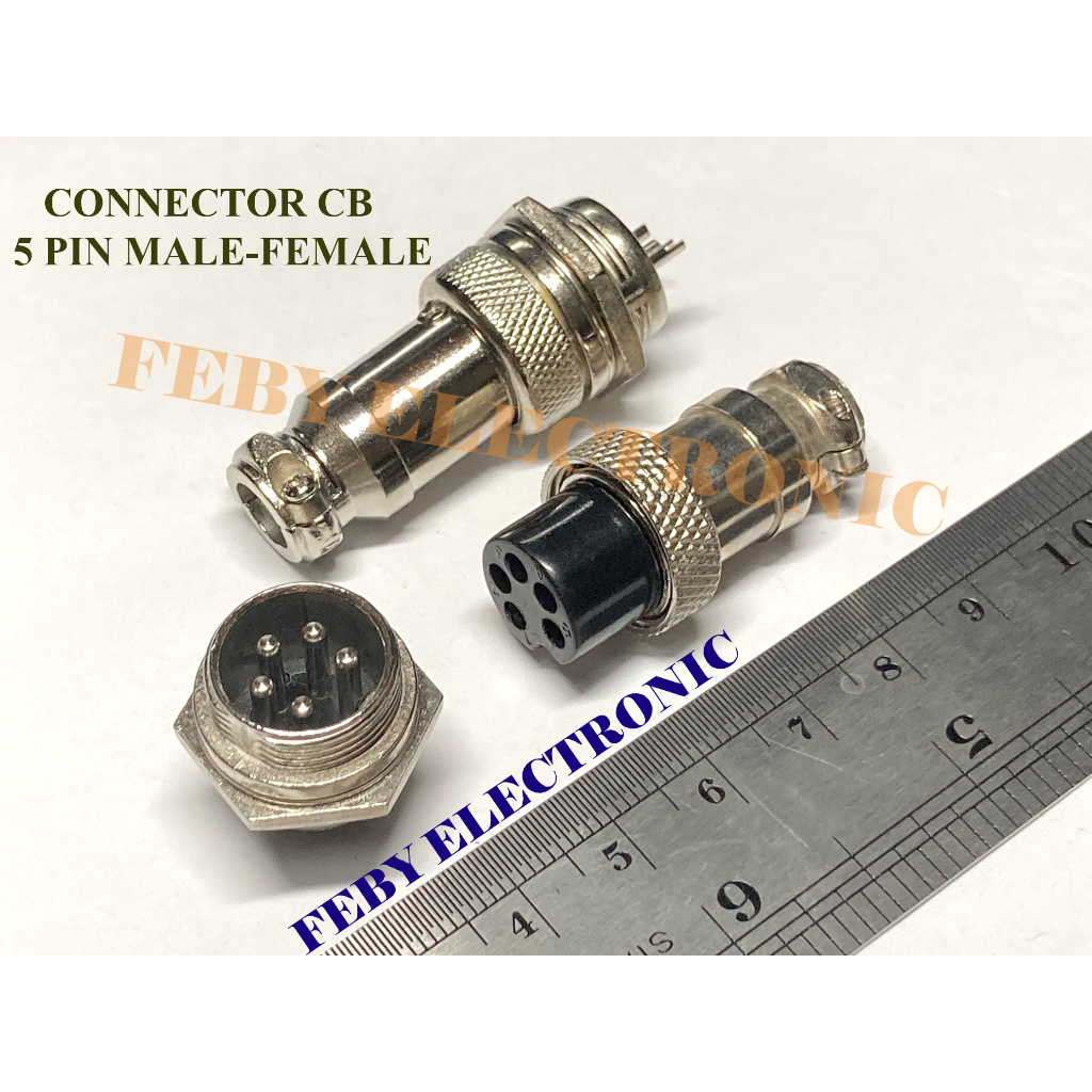 Jual Aviation Plug Connector Konektor Cb 5 Pin Male Female Sepasang Shopee Indonesia 