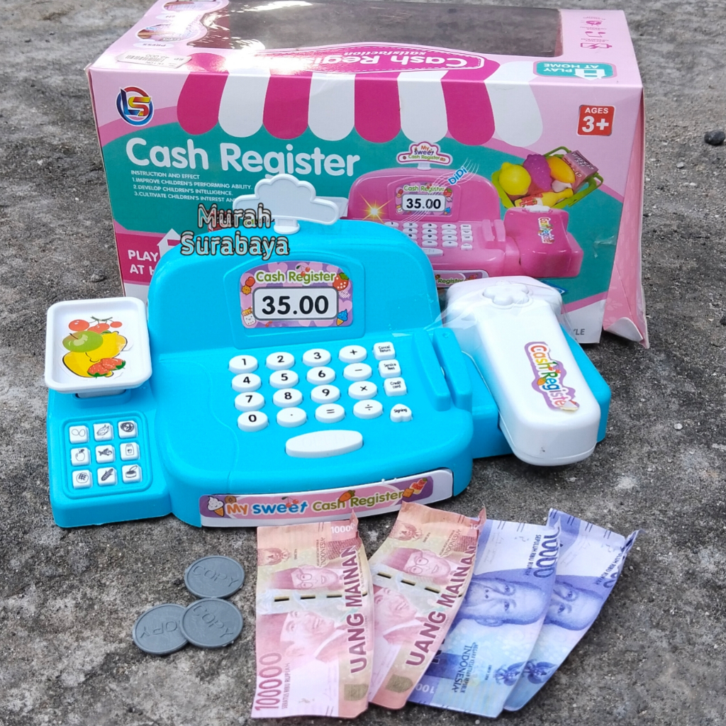 Jual Mainan Kasir Cash Register Lengkap Ada Uangnya LK 1 | Mainan Kasir ...