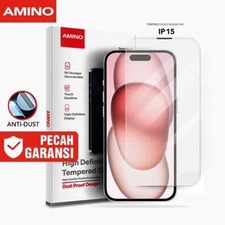 AMINO Anti Dust Tempered Glass Untuk Iphone 15 6.1 inch Screen Protector Full Cover Anti Gores 9H Anti Debu Dustproof Mesh