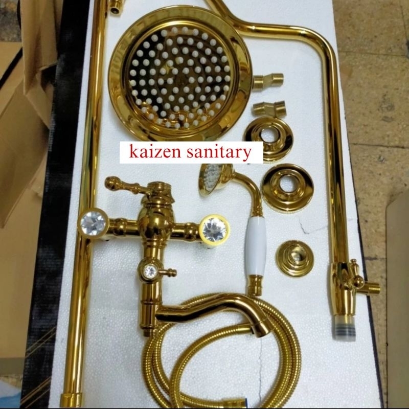 Jual Shower Tiang Shower Column keran air panas dingin /kuningan antik ...