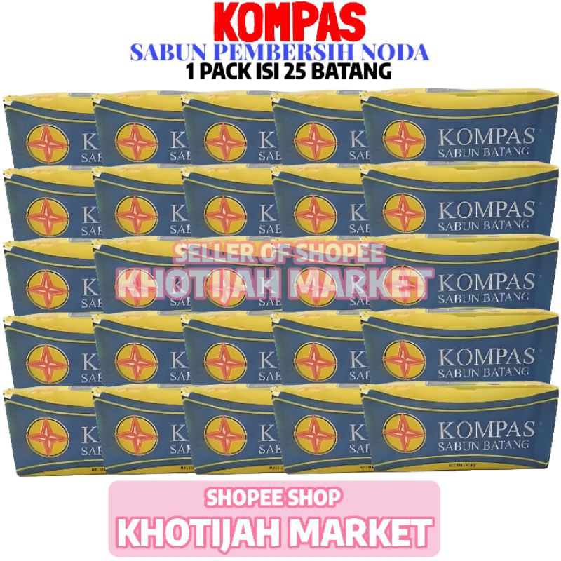 Jual Sabun Batang Cap Kompas Kuning 25 Batang 130 Gram (1 Pack ...