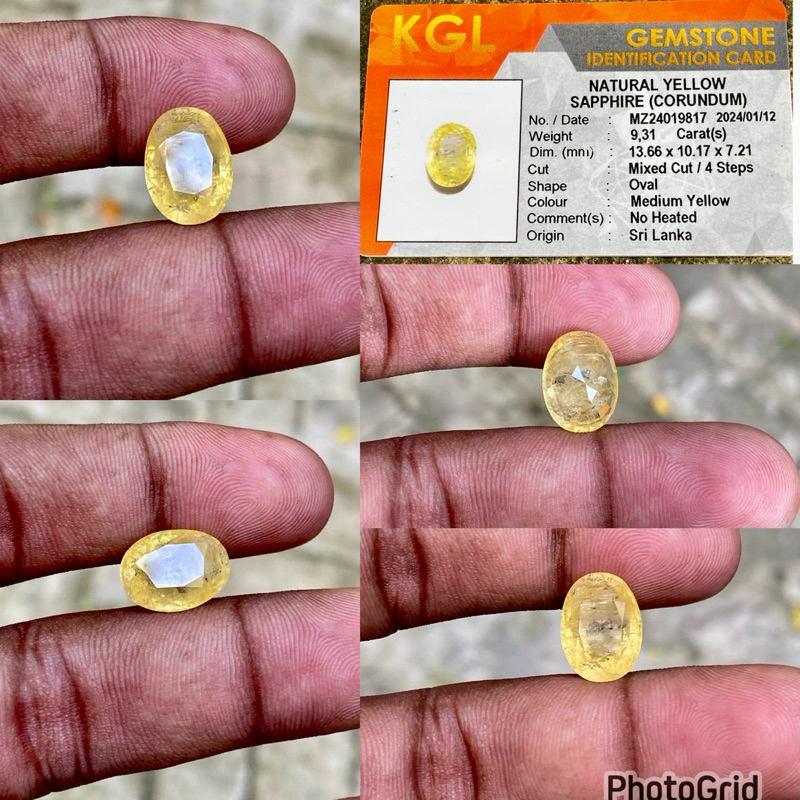 Natural Yellow Sapphire Ceylon Srilanka batu yellow safir yakut srilangka  No Heat CT