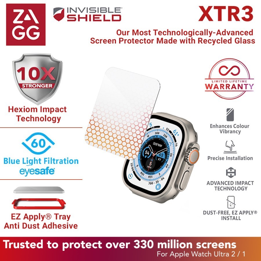 Jual ZAGG Invisible Shield Tempered Glass XTR3 Apple Watch Ultra Series ...