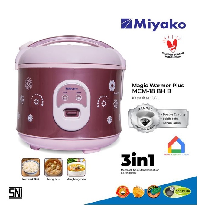 Jual Miyako Rice Cooker MCM18 BH B Penanak Nasi 3In1 Kapasitas 1.8L