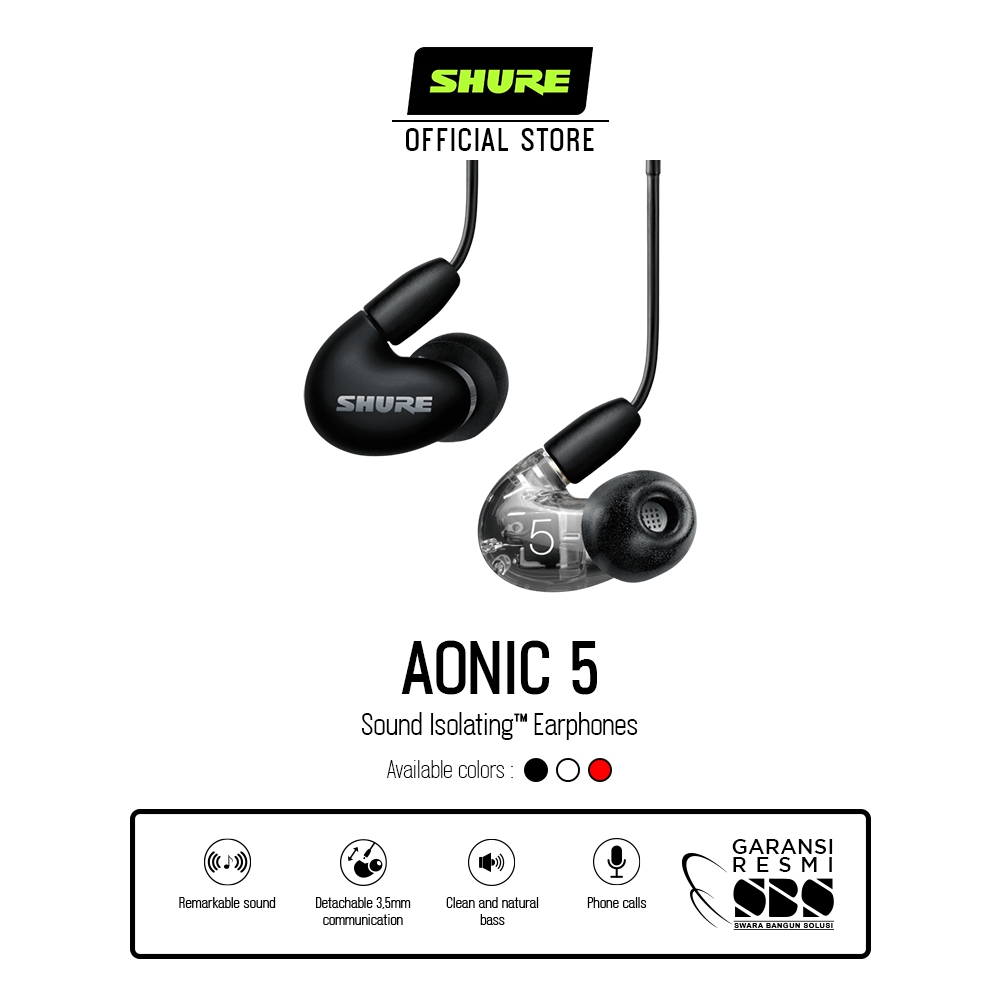 Jual Shure Earphone SE53BABK+UNI-A BLACK (AONIC 5) | Shopee Indonesia