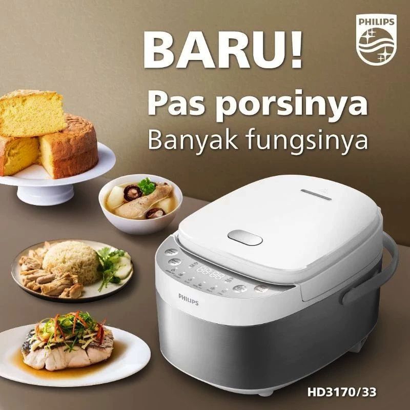 Jual Rice Cooker Philips HD3170 Putih Kapasitas 0,85Liter / Magic Com
