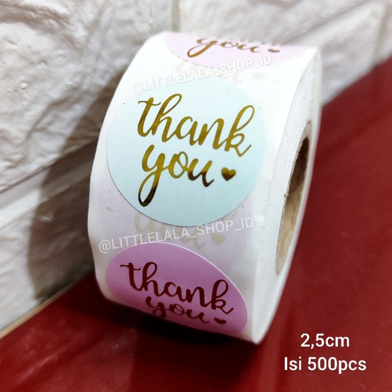 Jual Sticker Thank You 500pcs Per Roll Bulat Sticker Thankyou Lovestiker Labelstiker Ucapan 3018