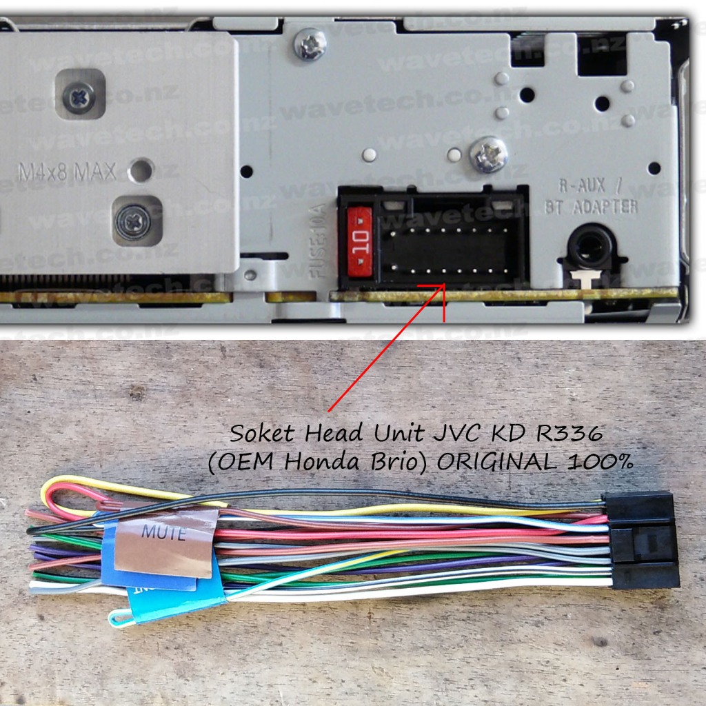 Jual Kabel Soket Head Unit JVC untuk Pasang HU JVC KD-R336 Copotan