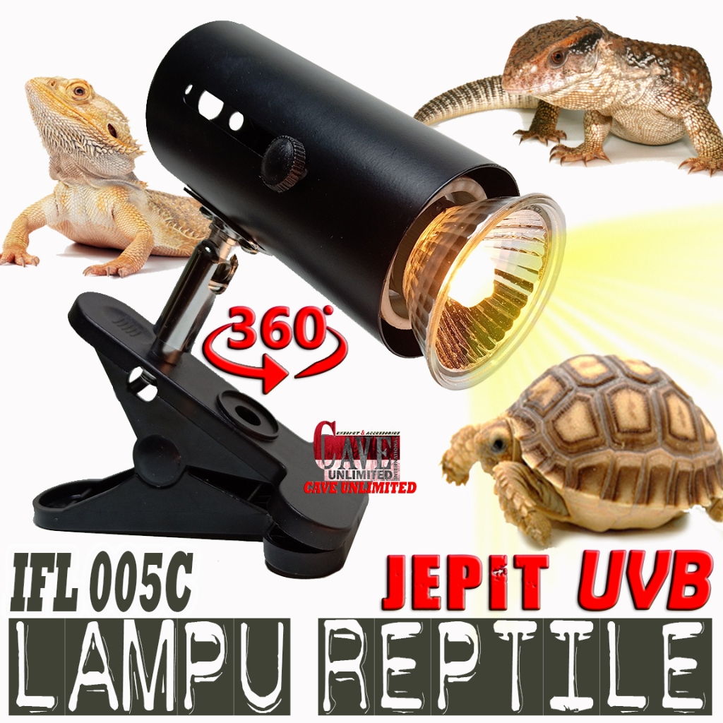 Jual IFL005C HEATING LAMP SEPAKET FITTING JEPIT+LAMPU UVB PENGHANGAT ...