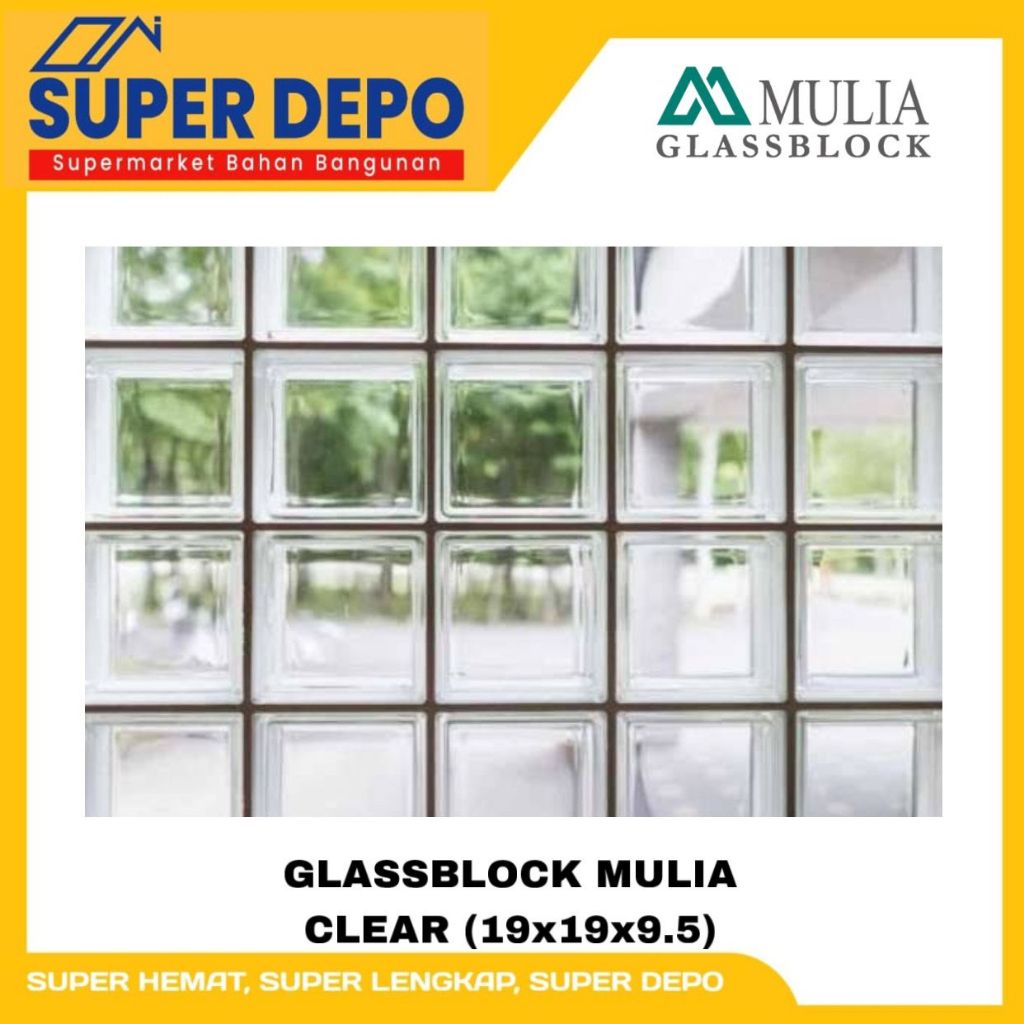 Jual GLASS BLOCK MULIA CLEAR 19X19X9.5 | Shopee Indonesia