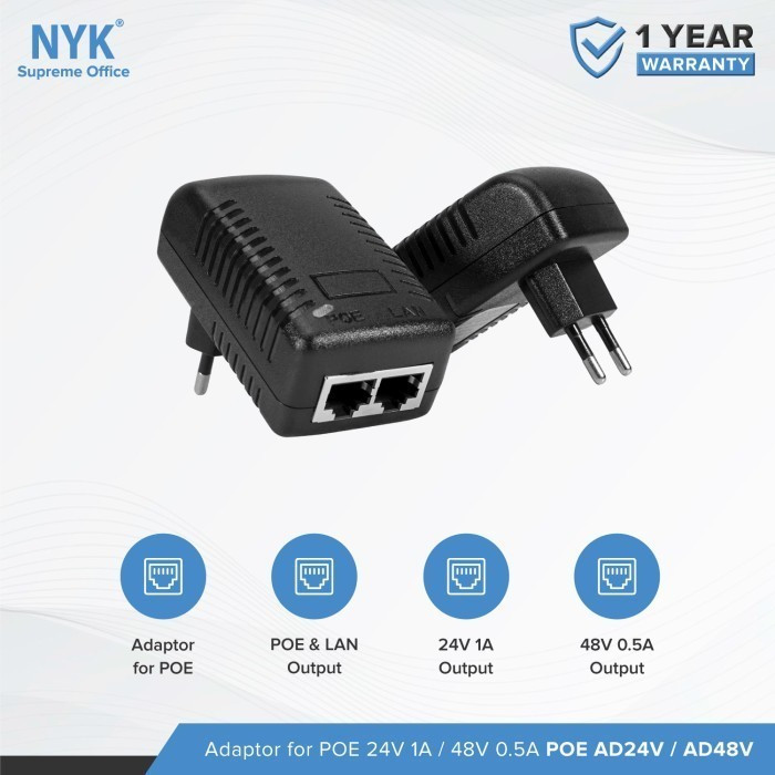 Jual Adaptor POE LAN Injector Ethernet 48V 0.5A EU Plug | Shopee Indonesia