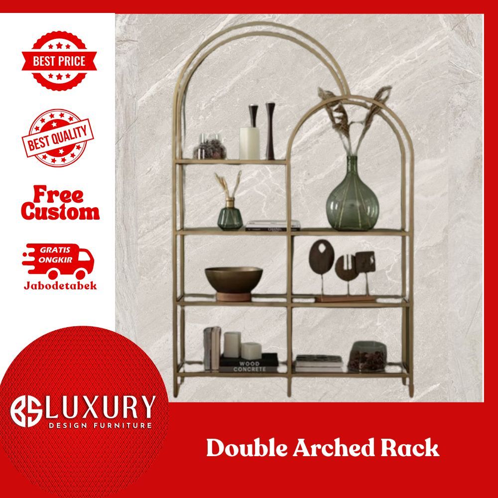 Jual Double Arched Rack Minimalis Rak Pajangan Dekorasi Ruangan Premium ...
