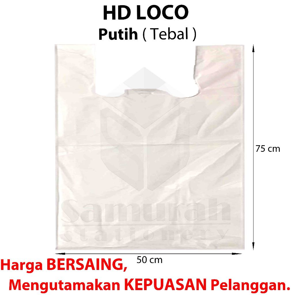 Jual Plastik HD Loco Putih 50 x 75 Tebal / Kantong Kresek Raja Jumbo ...