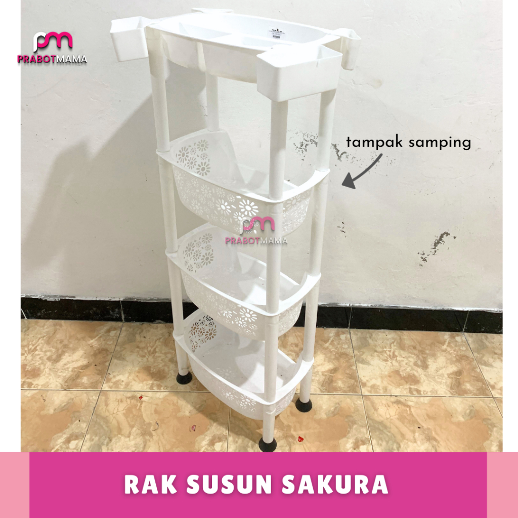 Jual Rak Roda Tinggi Putih Aesthetic Sakura - Prabotmama / Rak ...