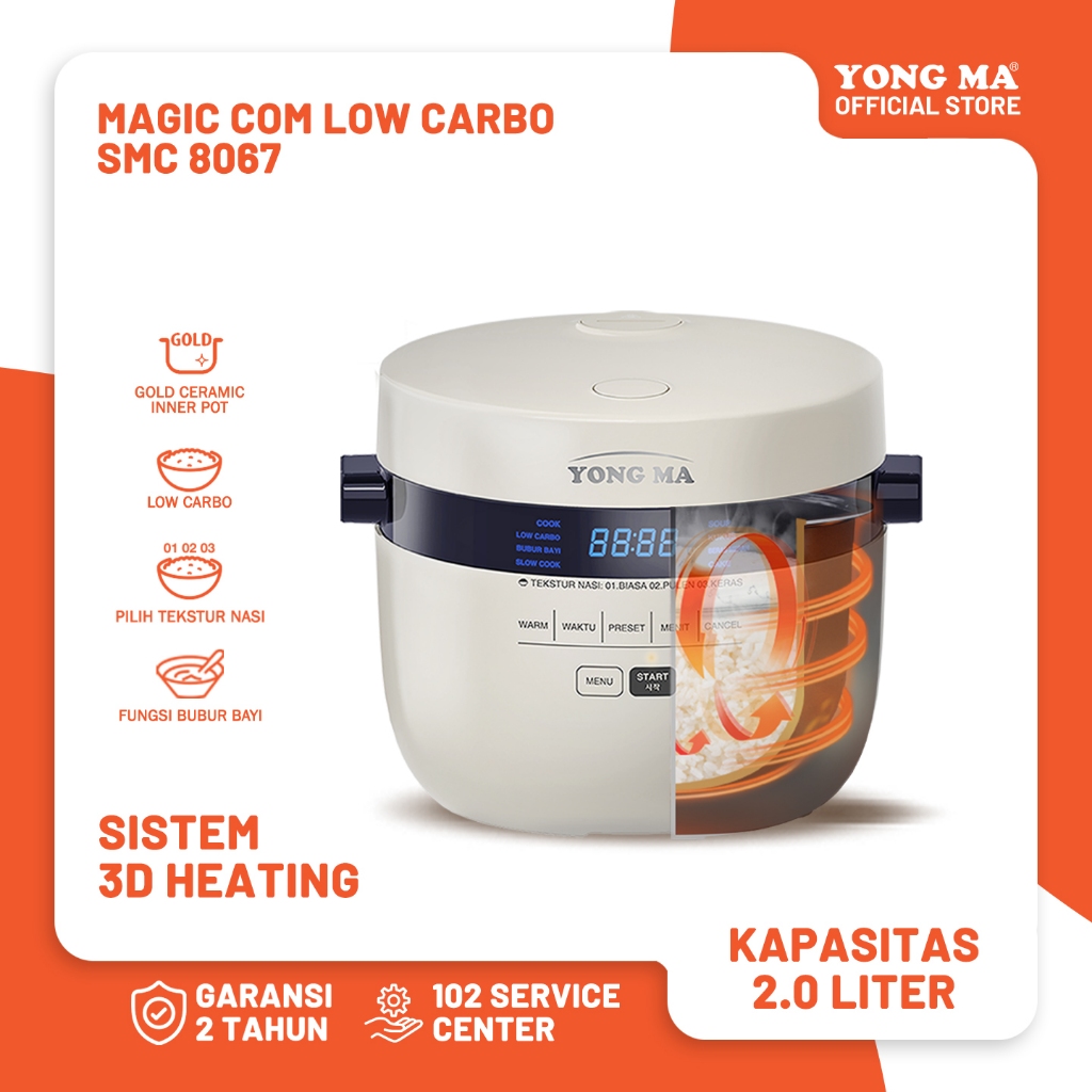 Jual YONG MA Magic Com Digital Rice Cooker Low Carbo SMC 8067(2.0LT ...