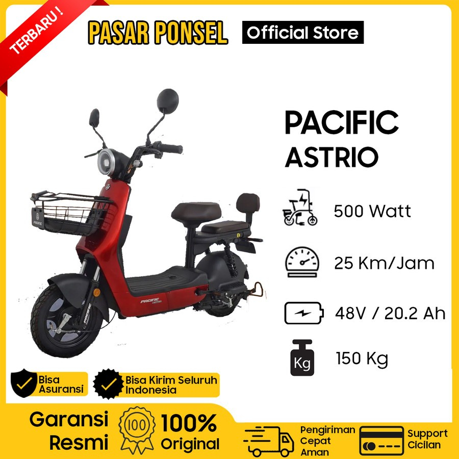 Jual PACIFIC ASTRIO SEPEDA LISTRIK E-BIKE GARANSI RESMI TERMURAH ...