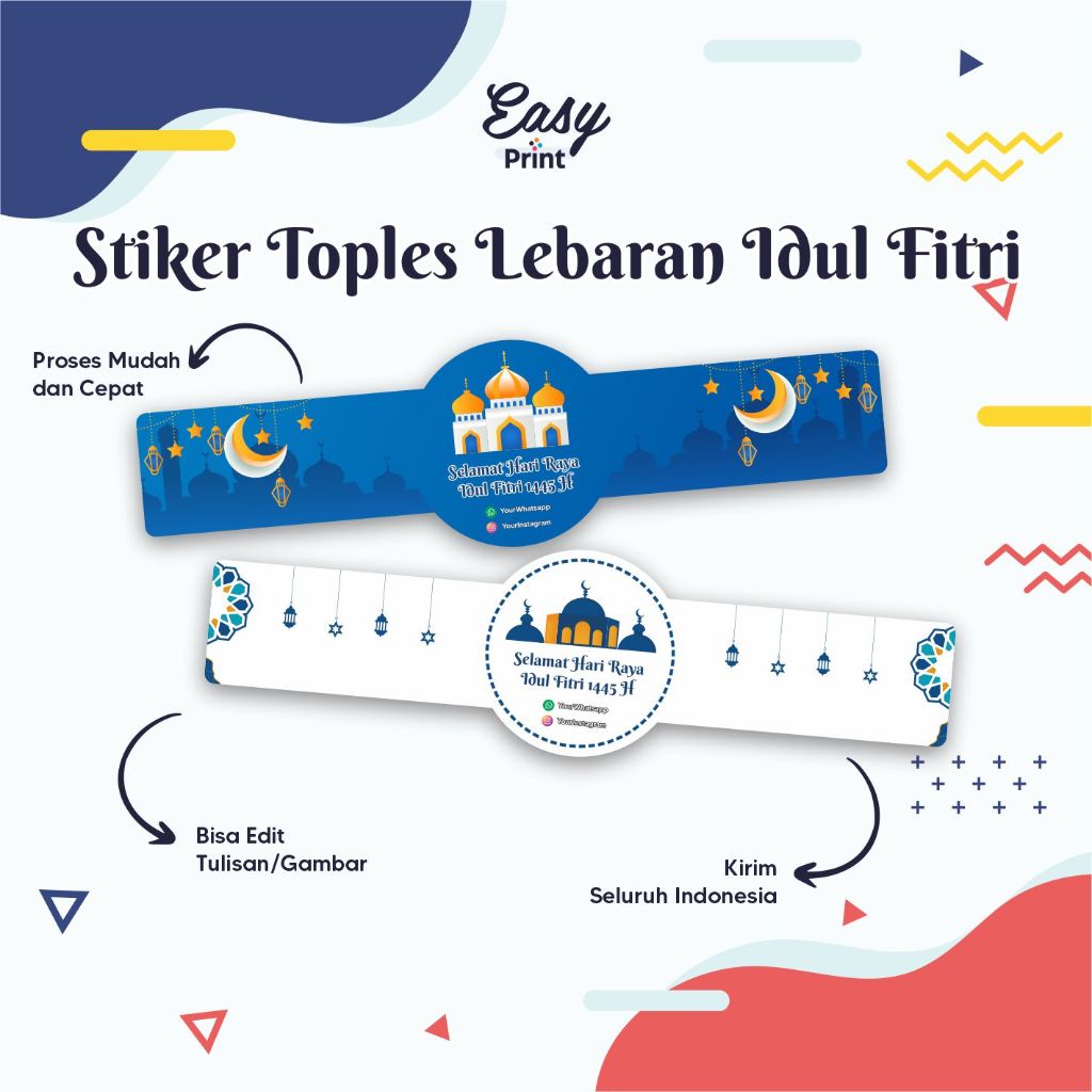 Jual Cetak Sticker Label Stoples Lebaran Idul Fitri / Custom Stiker ...