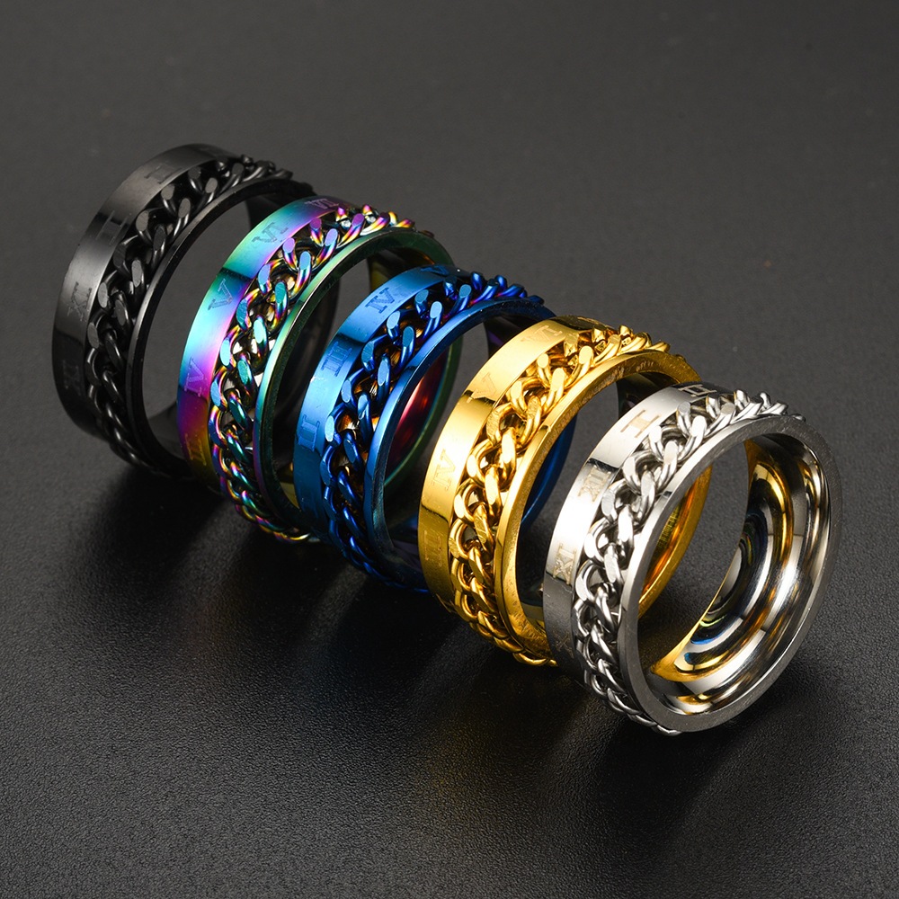 Jual Cincin Rantai Rotating Galang Titanium Steel Anti Karat Chain ...