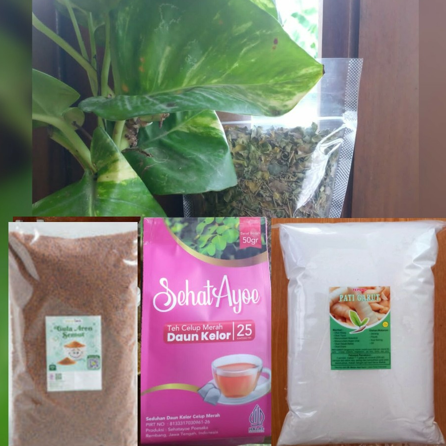 Jual Teh Merah Moringa Daun Kelor, Gula Aren Semut, Tepung Garut, dan ...