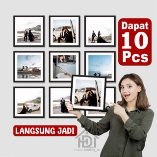 Paket 10pcs CETAK FOTO + BINGKAI Exclusive HD 30X40cm / 30x21cm / 20x20cm/ (Frame tanpa paku tinggal tempel )