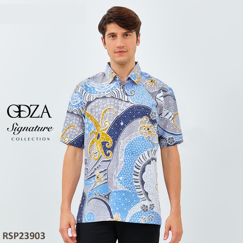 Jual Odza Batik Pria Lengan Pendek Busana Kemeja Atasan Baju Batik ...