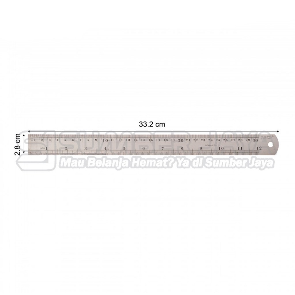 Jual Penggaris Panjang Besi Joyco 30 CM Penggaris Stainless Steel Ruler ...