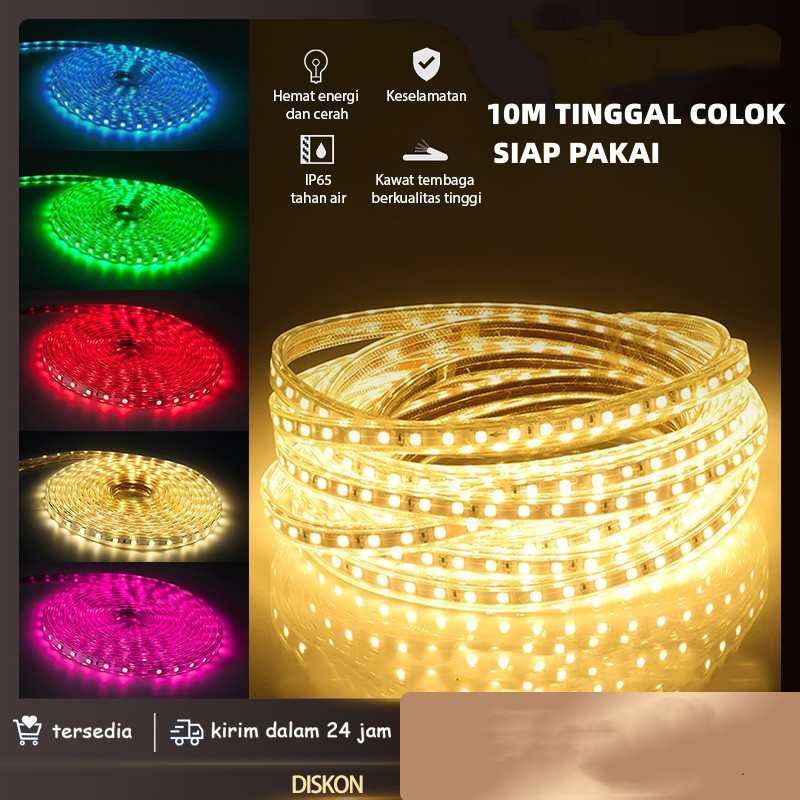 Jual Paket Lampu Led Strip Selang 5050 Smd Ac 220v 10meter 15meter 20meter 30meter Tinggal Colok