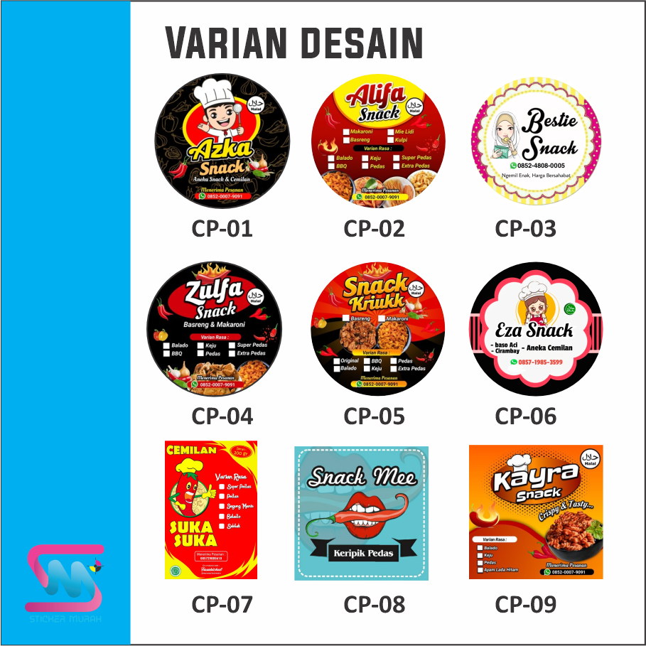 Jual Sticker Label Cemilan Pedas 1Lembar / Stiker Label Cemilan Pedas ...