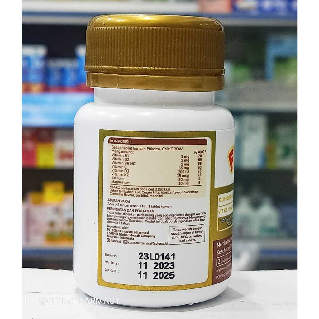 Jual Fitkom CalciGROW 𝟏 𝐁𝐎𝐓𝐎𝐋 𝐈𝐒𝐈 𝟐𝟏 𝐓𝐀𝐁𝐋𝐄𝐓 𝐊𝐔𝐍𝐘𝐀𝐇 - Vitamin Peninggi ...