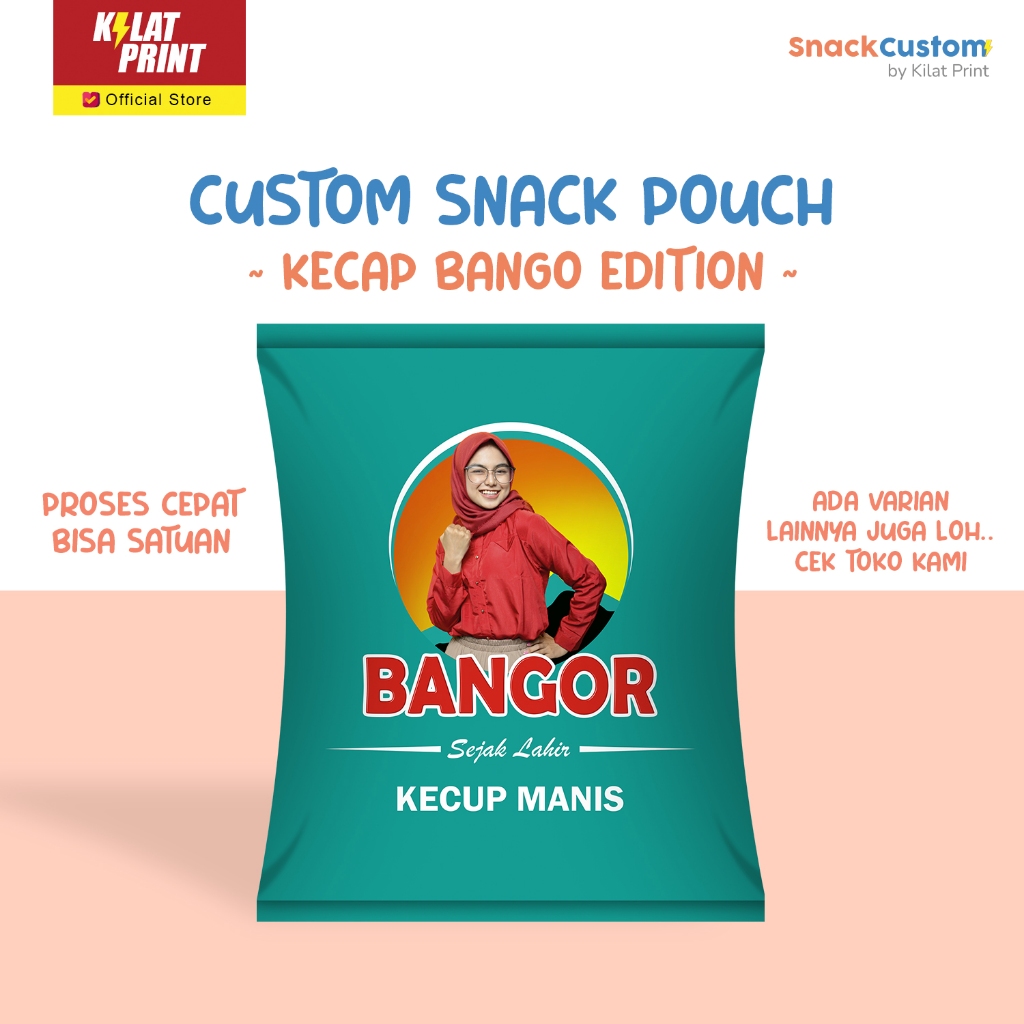 Jual Snack Custom Foto Teks Bungkus Pouch Jumbo Ala Kecap Bango Edition ...