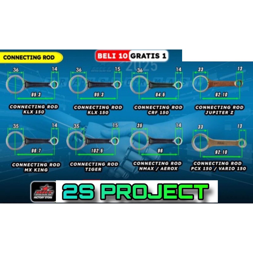 Jual STANG SEHER BRT KLX 150 140 BF DTRACKER / CRF 150 NEW MEGAPRO VERZA PIN 14 CONROD