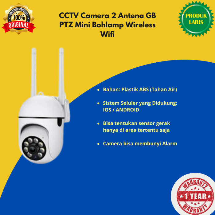 Jual Cctv indoor smart camera mini sambung ke hp Bohlamp Wireless Wifi