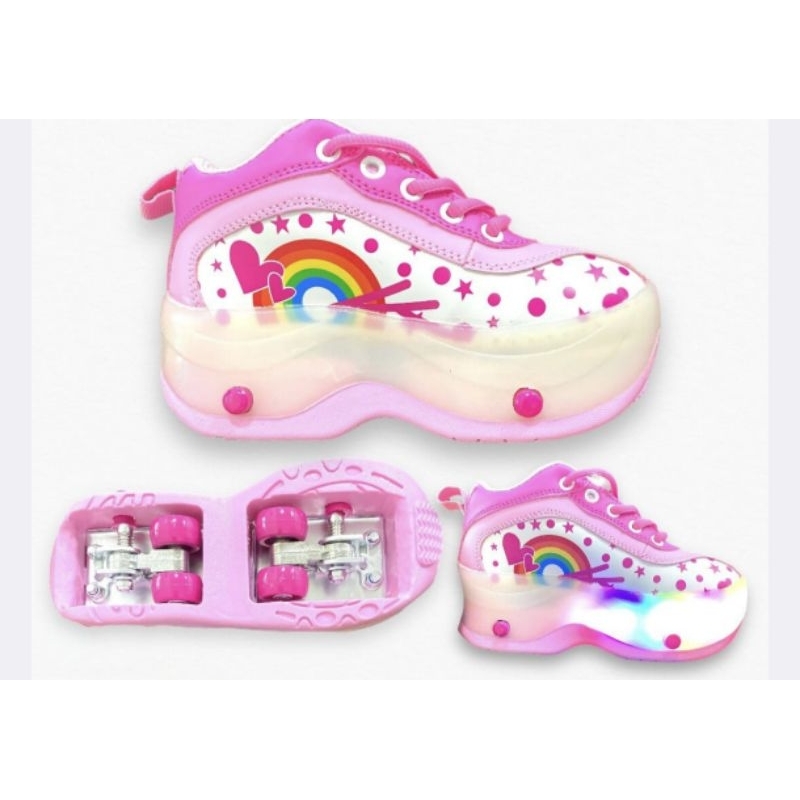 Jual Sepatu Roda Anak Roller Shoes 4 Roda Led Karakter Perempuan dan ...