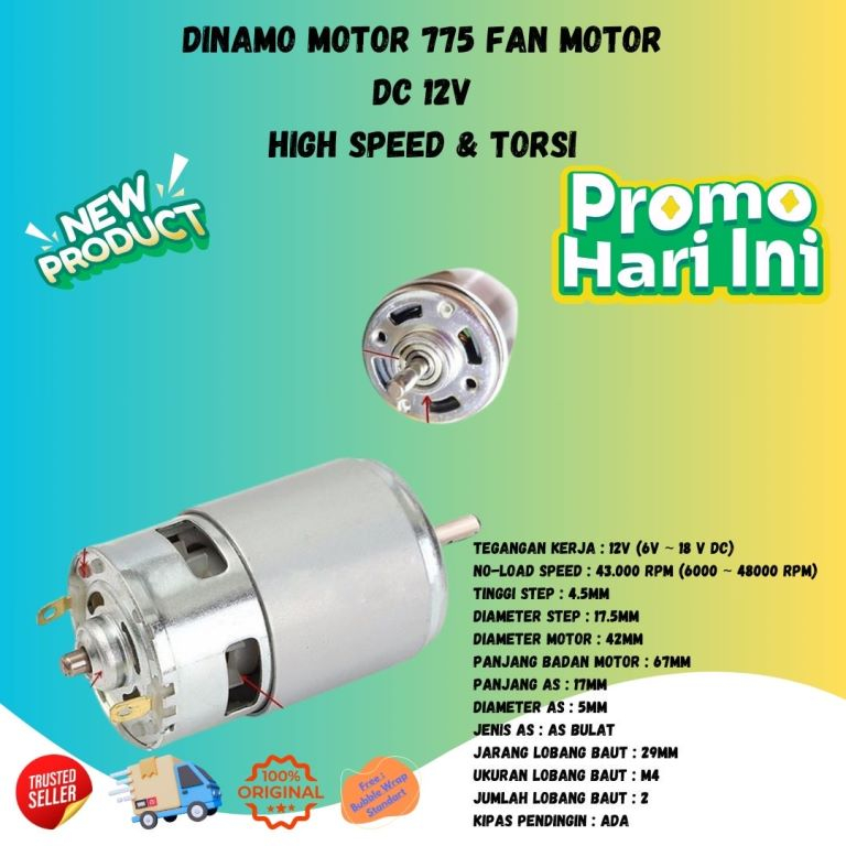 Jual Dinamo Motor 775 Fan Motor Dc 12v High Speed And Torsi Shopee Indonesia