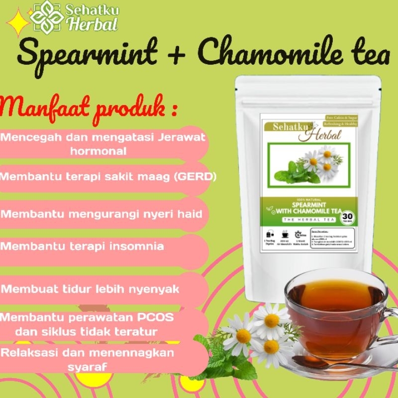 Jual Spearmint tea with Chamomile tea isi 30 tea bag