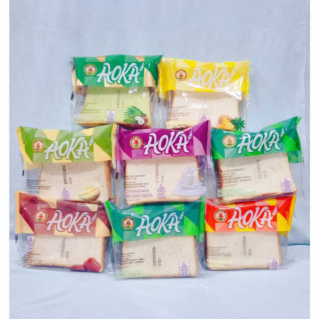 Jual Aoka Roti Panggang Coklat Keju Stroberi Durian Blueberry