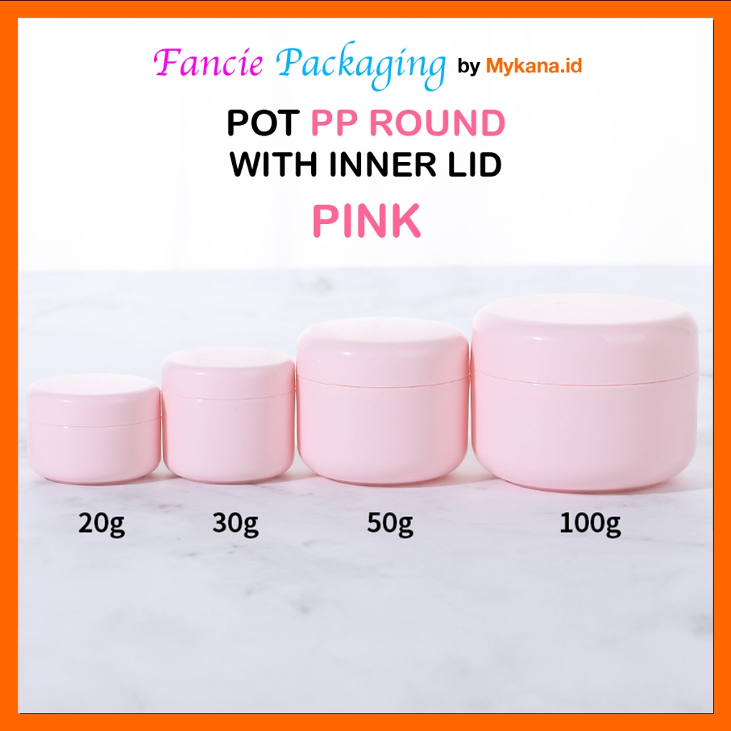 Jual Pot Cream 10 20 30 50 100 Gr Gram PP Round Pink Glossy FANCIE PACKAGING Wadah Serbaguna