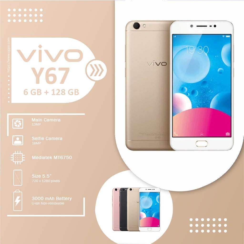 Jual HP VIVO Y67 Ram 6/128GB Smartphone Murah Android 4G Garanasi Toko ...