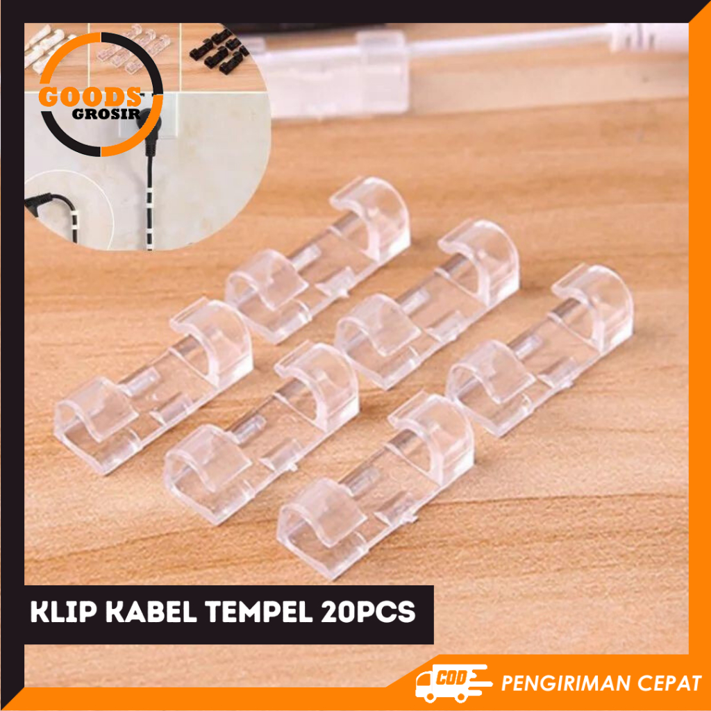 Jual Goods Klip Kabel Tempel Isi 20pcs | Klip Kabel Organizer | Perapih ...