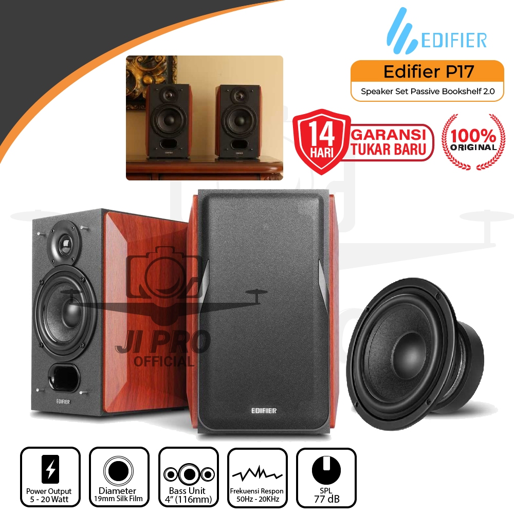 Jual Edifier P17 Speaker Set Passive Bookshelf 2.0 Pasif Original