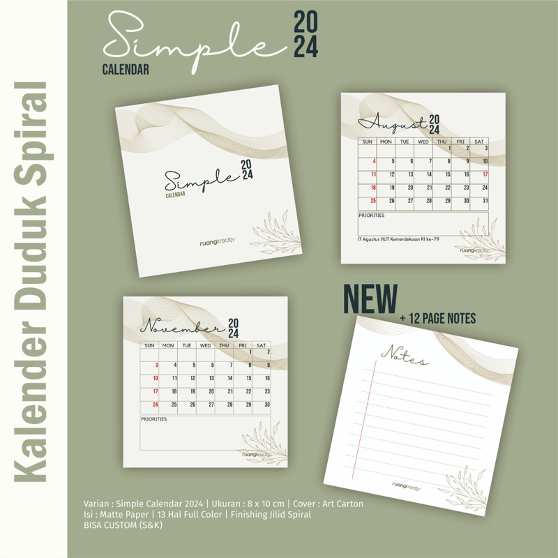 Jual RuangKreativ Kalender Meja Estetik 2024 - 2025 Murah - Mini ...