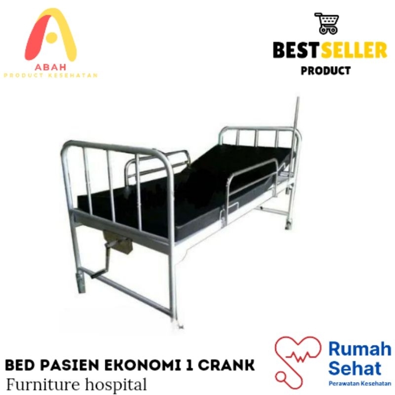 Jual Bed Pasien Ekonomi 1 Crank Tempat Tidur Pasien Ranjang Pasien