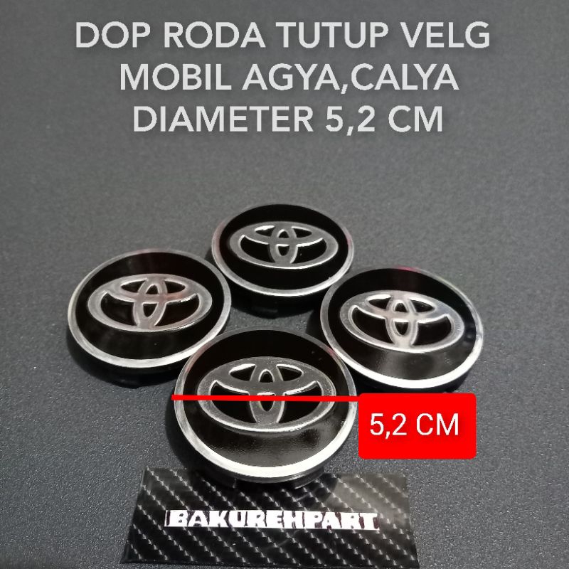 Jual Dop roda tutup velg Mobil AGYA,CALYA diameter 5,2 cm harga satuan ...