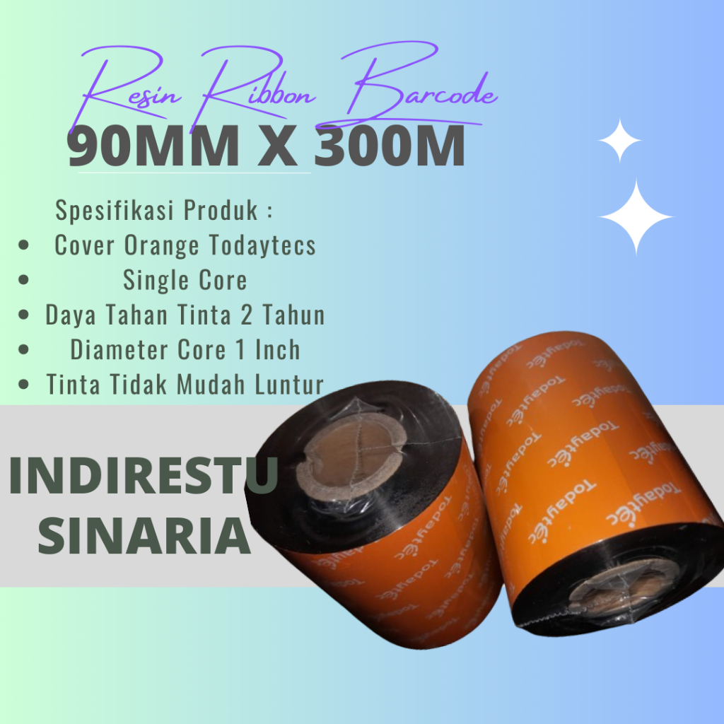 Jual Ribbon Barcode Wax Resin / Sticker Ribbon Barcode / Wax Resin 90mm ...