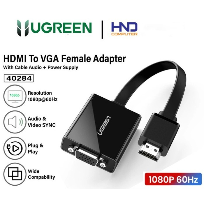 Jual UGREEN Converter HDMI To VGA + With Audio Converter 40248 Shopee Indonesia