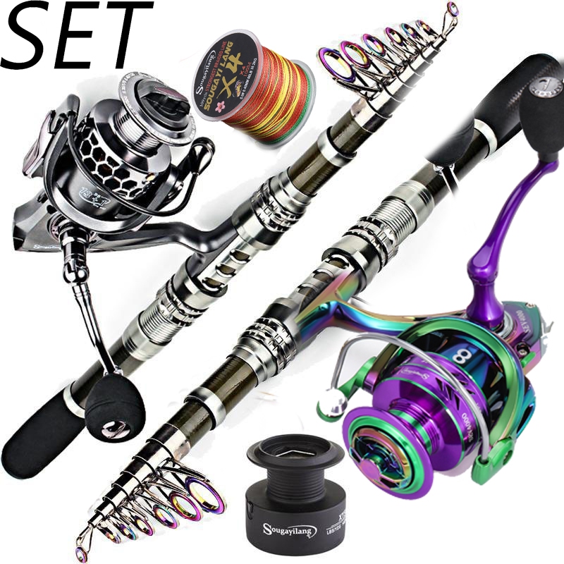 Fishing Rod and Reel Combos Portable Telescopic Fishing Pole Spinning Reels  for Saltwater Freshwater Fishing Telescopic Fishing Rod with Reel Combo