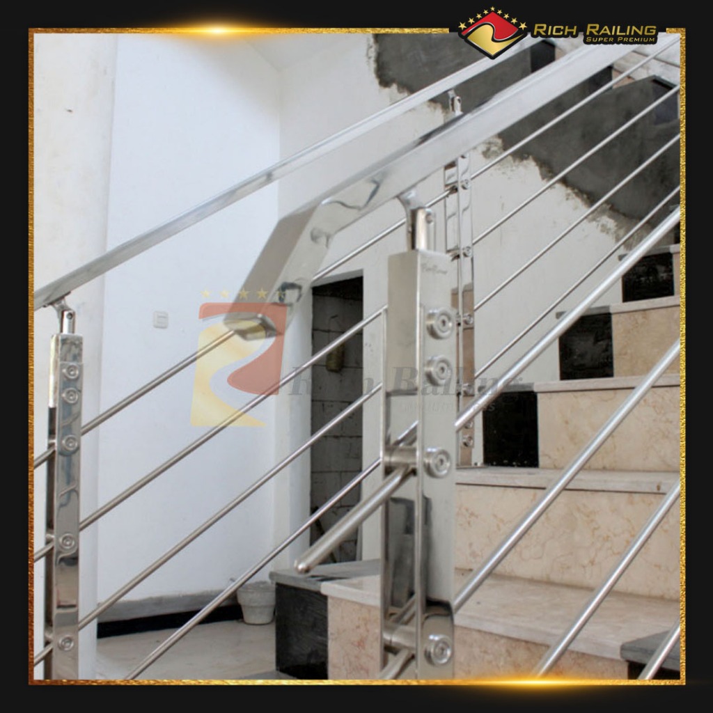 Jual [Rich Railing] Railing tangga stainless 316 tiang pipa RRP 310 ...