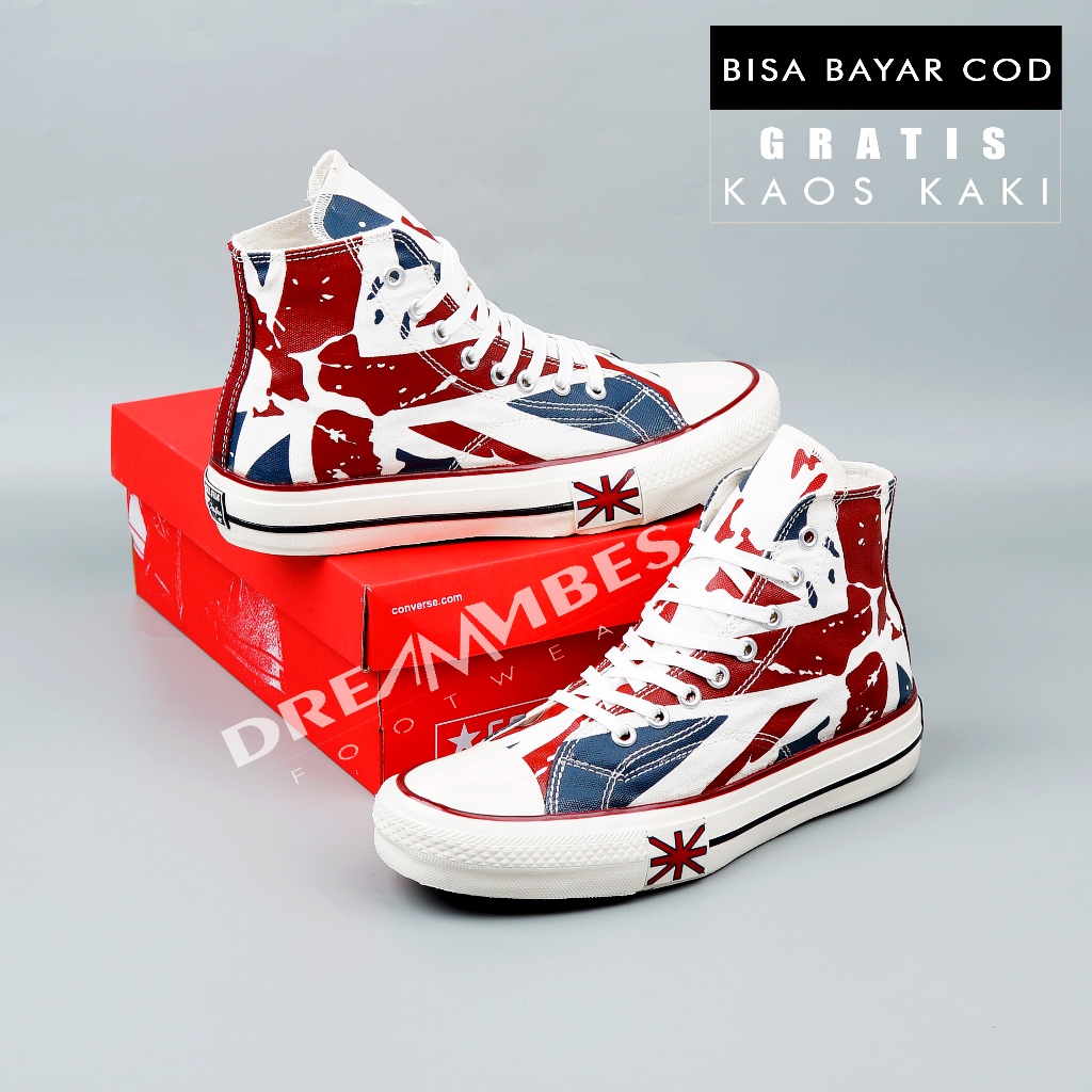 Jual SEPATU CONVERSE PRIA 70S HIGH ALL STAR UNION JACK ENGLAND FULL ...